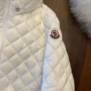 Moncler Toddler Girl fur hood coat